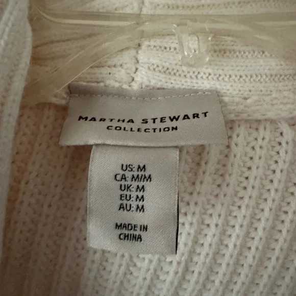 NEW Martha Stewart Collection Cream Top & Cable Knit Sweater Two Piece Set - Picture 4 of 10